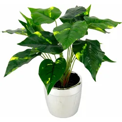 Kunstpflanze I.GE.A. "Pothospflanze im Topf", grün, B:35cm H:35cm T:35cm, Kunststoff, Keramik, Polyester, Kunstpflanzen