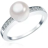 Rafaela Donata Ring Sterling Silber Zirkonia Muschelkernperle in silber | Gr.: 52