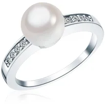 Rafaela Donata Ring Sterling Silber Zirkonia Muschelkernperle in silber | Gr.: 52