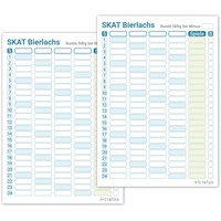 PICTALOO Skat Block DIN A5, gut lesbar und übersichtlich gestaltet, moderner Spielblock groß, auch für Senioren geeignet, Kartenspiel Skat Blöcke (2X Bierlachs 4er)