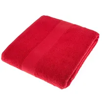 Homescapes Flauschiges Premium Frottee Strandtuch 100 x 180 cm rot