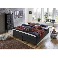 Boxspringbett »Romy«, ohne Kopfteil, frei im Raum stellbar, anthrazit, , 44466760-0 Feinstruktur