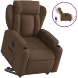 vidaXL Relaxsessel mit Aufstehhilfe Elektrisch Polyester 50 x 100 x 50 cm Braun