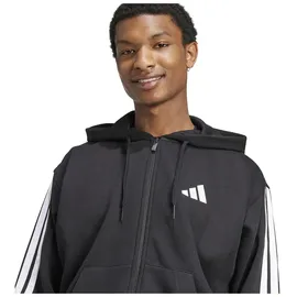 adidas Essentials 3-Streifen Fleece Reißverschlusspullover Black / White 3XL
