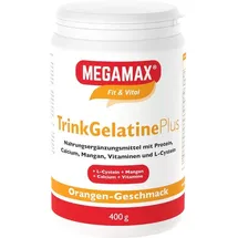 MEGAMAX TrinkGelatine Plus Orangen Pulver 400 g