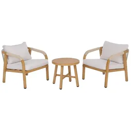 MCW MCW-P82 Loungeset Holz-Optik creme