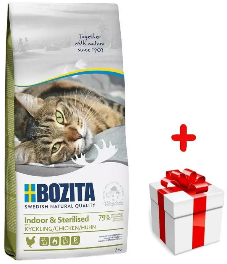 Bozita Trockenfutter Indoor & Sterilised Huhn 2kg+ Überraschung für die Katze (Rabatt für Stammkunden 3%)