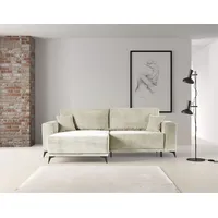 WERK2 Ecksofa »Scandic L-Form«, Moderne Eckcouch in Cord, Sofa mit Schlaffunktion & Bettkasten, beige