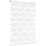 Sekey Doppelrollo Wellen 70 x 130 cm Weiß