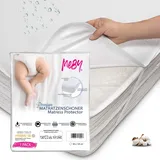 MEBY 60x120 cm wasserdichter Matratzenschoner für Baby. Atmungsaktive Matratzenauflage aus Baumwolle. Matratzenschutz, wasserdicht, nässeschutz. Elastisch, ohne Knistern. Inkontinenzauflage Weiß