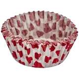 Zenker 43959 50 Papierbackförmchen, Muffinförmchen, Papier, weiß/rot