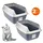 GarPet Katzentoilette Hoher Rand groß Blau/Grau