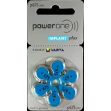 Varta 40x Power One Implant Plus Hörgerätebatterien 6er Blister PR44 Blau
