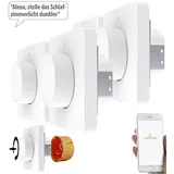 Luminea Home Control Dimmer 4er-Set WLAN-Unterputz-Lichtschalter & Dimmer, Dreh- & Drück-Funktion