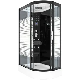 AcquaVapore D30-73M0R Komplettdusche 80 x 120 cm rechts schwarz Glas Aluminium