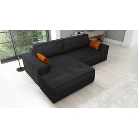 mebloland Ecksofa TOR mit Schlaffunktion. Farbe: Black. - Schwarz