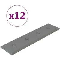 VidaXL Wandpaneele 12 Stk. Grau 60x15 cm Kunstleder 1,08