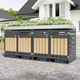 stilvora Mülltonnenbox 4er 0,00 m schwarz
