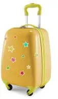 For Kids - Kindergepäck + reflektierende Aufkleber Sterne, Kinderkoffer, Hartschalenkoffer für Kinder, Handgepäck, 24 Liter, Gelb