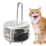 Katzenwasserbrunnen, Hundewasserbrunnen - Batteriebetriebener 1L kabelloser USB-Katzenbrunnen,Automatischer Wasserspender für Katzen, transparenter Trinkbrunnen, um Haustiere mit Feuchtigkeit Luckxing