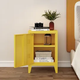 [en.casa] Nachttisch, Nachtschrank Inari Türgriff rechts Stahl Gelb