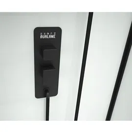 Marwell Dusche Komplett Marwell Komplettdusche Bricks 110 x 80 cm - Komplett Set inkl. Duschwanne und Armatur - Eckdusche mit Fronteinstieg