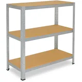 shelfplaza HOME 115x120x40 cm Schwerlastregal in verzinkt mit 3 Böden und 175 kg Traglast pro Boden