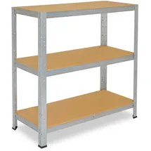 shelfplaza HOME 115x120x40 cm Schwerlastregal in verzinkt mit 3 Böden und 175 kg Traglast pro Boden
