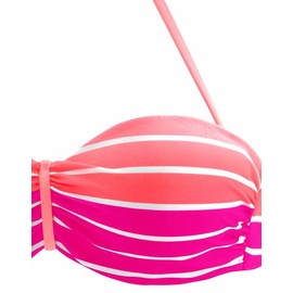 VENICE BEACH Bügel-Bandeau-Bikini, Damen pink-gestreift, Gr.32 Cup A,