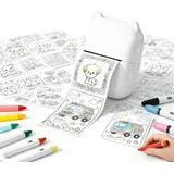 Luckice AI Sprachgesteuerter Mini Thermodrucker für Kinder Mini-Drucker, (Tragbarer Tintenloser Stickerdrucker mit Foto- & Bildgenerierung, Lernfunktion für Notizen, Malvorlagen, Tagebuch & DIY Bastelprojekte) weiß