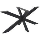 ML-Design Tischgestell Spider 78x71x150 cm Schwarz Kreuzgestell Kreuz X-Design Tischfüße Möbelfüße, Schwerlast Tischkufen Stahl, Metall