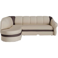 MOEBLO Ecksofa JULIANO, Eckcouch mit Bettfunktion Couch L-Form Polstergarnitur Polstersofa mit Ottomane Couchgranitur Sofa, mit Schlaffunktion und Bettkasten, - (BxHxT): 250x85x180 cm beige|braun