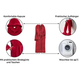 ZOLLNER Bademantel Kapuzenbademantel Rot S