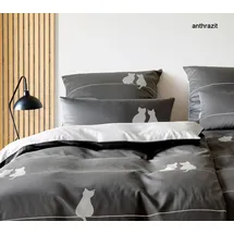 ELEGANTE You and Me Mako-Satin Grau 135 x 200 cm + 40 x 80 cm