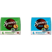 Senseo Pads Mild, 160 Kaffeepads UTZ-zertifiziert, 10er Pack, 10 x 16 Getränke & Pads Decaf, 80 Kaffeepads entkoffeiniert UTZ-zertifiziert, 5er Pack, 5 x 16 Getränke