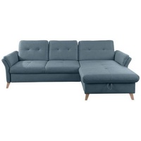 Livetastic Ecksofa, Blau, Textil, Buche, massiv, 5-Sitzer, L-Form, 268x176 cm, Made in EU, Schlafen auf Sitzhöhe, Rücken echt, Wohnzimmer, Sofas & Couches, Wohnlandschaften, Ecksofas