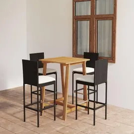 vidaXL Gartenbar Set 5-tlg. Schwarz