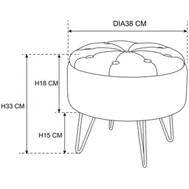 Möbel Kraft Pouf mit Füßen ¦ schwarz Ø: 38.0