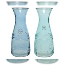 Decoris 1 Stück sortiert - Weindekanter - Saftkaraffe mit Relief - Glaskrug Glaskaraffe - Karaffe Saft, - Wasserkrug Wasserkanne Tischdeko