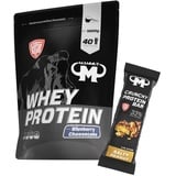 1kg Mammut Whey Protein Eiweißshake - Set inkl. Protein Shaker, Riegel, Powderbank oder Tasse (Blueberry Cheesecake, Mammut Protein Bar - Salty Peanut)