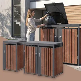 ML-Design Mülltonnenbox 3er 200 x 80 x 116,3 cm anthrazit-rostoptik