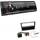 EHO Kenwood KMM-BT209 1-DIN Autoradio Media Receiver Bluetooth USB AUX mit Einbauset passend für Opel Corsa C 2000-2004 schwarz