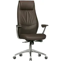 KADIMA DESIGN Bürostuhl Echtleder Braun Schreibtischstuhl X-XL 120 kg