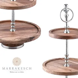 Marrakesch Orient & Mediterran Interior 3 Etagen Etagere Servierständer Akazienholz Amalie 50cm