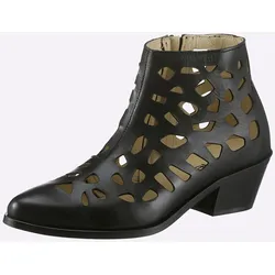 Stiefelette HEINE, Damen, Gr. 41, schwarz, Leder, Glattleder, Glattleder, modisch, Schuhe