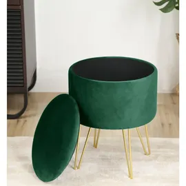 Akord Pouf mit Stauraum 35 x 45 x 35 cm Grün