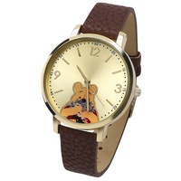 Winnie The Pooh - Disney Armbanduhren - Winnies Blumen - für Damen - braun  - Lizenzierter Fanartikel - Standard