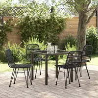 VidaXL 5-teiliges Garten Dining-Set Schwarz Poly Rattan