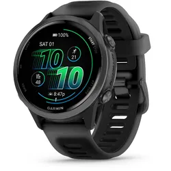 Garmin Forerunner® 570 - 42 mm GPS Laufuhr für Triathlon & Training mit AMOLED-Display & 20mm Silikon-Schnellwechsel-Armband - schwarz/schiefergrau Aluminium - ⌀ 42mm Gehäuse