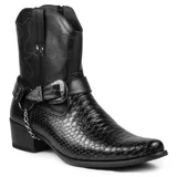 Metrocharm Diego-01 Herren Gürtelschnalle Kettengurt Western Cowboy Boots, Schwarz (schwarz), 43 EU - 43 EU